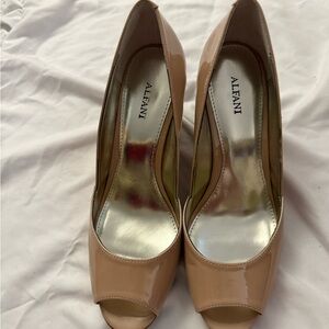 Alfani Women's Nude Peep-Toe Heels